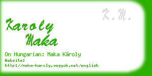 karoly maka business card